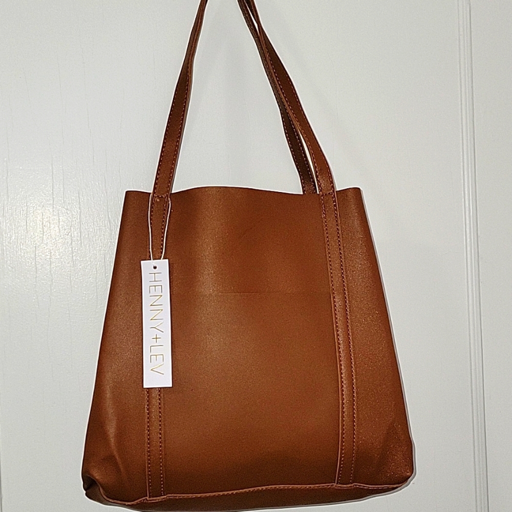 NWT Henny+Lev Cognac Vegan Tote🏖